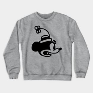 Steamboat Willie 1928 Cartoon Girl Mouse Portrait Crewneck Sweatshirt